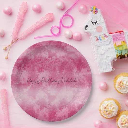 Assiettes En Carton Bleu Pink Ombre (Fête)