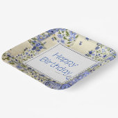 Assiettes En Carton Bleu Quilt d'anniversaire avec Aiguille (Angulaire)
