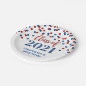 Assiettes En Carton Bleu Red Confetti Graduation 2021 (Angle)