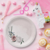 Assiettes En Carton bleu rose blanc vert fleuri mariage (Fête)