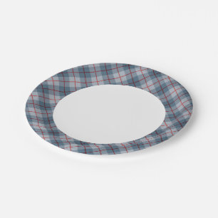 Assiettes En Carton Bleu-rouge de la bande de plaid