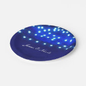 Assiettes En Carton Bleu Rustique Night String Éclairages Plaques Mari (Angle)