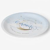 Assiettes En Carton Bleu sur les plaques de papier lune (Angle)