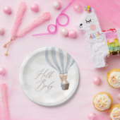 Assiettes En Carton Bleu Teddy Bear Baby shower à air chaud (Fête)