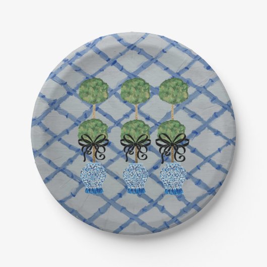 Assiettes En Carton Bleu Topioïde   (Devant)