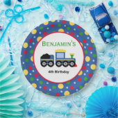 Assiettes En Carton Bleu Train Engine et Charbon Voiture Anniversaire (Fête)