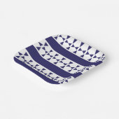 Assiettes En Carton Bleu triangle rayures Anniversaire (Angulaire)