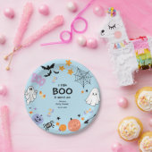 Assiettes En Carton Bleu Un Petit Boo Cute Ghost Baby shower Halloween (Fête)