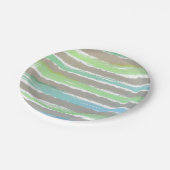 Assiettes En Carton Bleu Vert Gris Blanc Aquarelles (Angle)