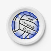 Assiettes En Carton Bleu Volleyball Custom Paper Party (Devant)