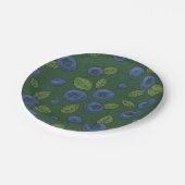 Assiettes En Carton Bleus sur vert foncé (Angle)