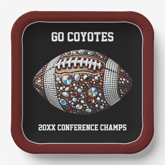 Assiettes En Carton Bling Football Party Big Game Bowl Jeu (Recto)