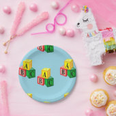 Assiettes En Carton bloc alphabétique abc (Fête)