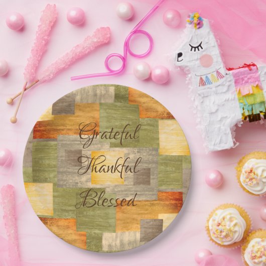 Assiettes En Carton Blocs couleur automne (Fête)