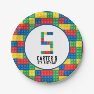Assiettes En Carton Blocs de construction Plaques de papier 5e anniver