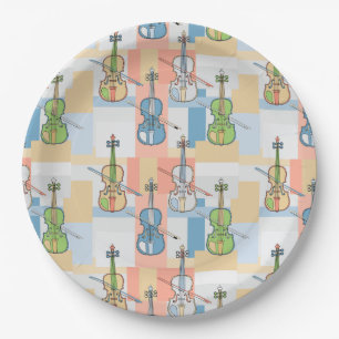 Assiettes En Carton Blocs de violon coloré