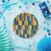 Assiettes En Carton Blocs longs Motif moderne rétro (Fête)