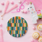 Assiettes En Carton Blocs longs Motif moderne rétro (Fête)