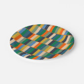 Assiettes En Carton Blocs longs Motif moderne rétro (Angle)