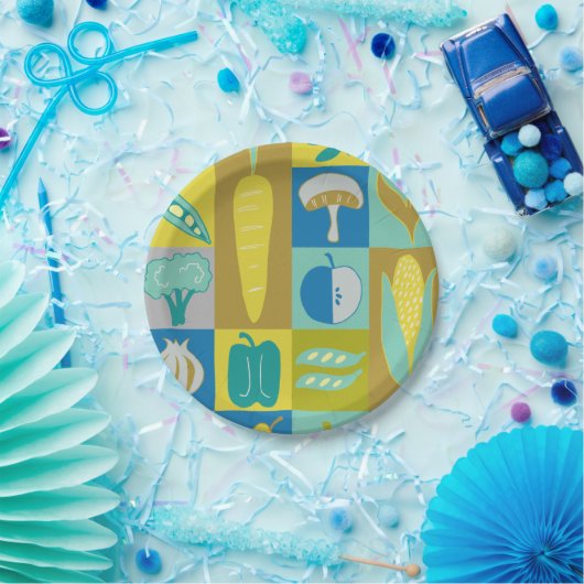 Assiettes En Carton Blocs végétariens II (Fête)