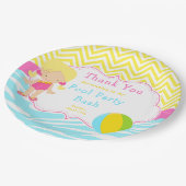 Assiettes En Carton Blonde Girl Pool Party Bash Party (Angle)