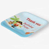 Assiettes En Carton Blonde mignonne fille pirate en rouge Anniversaire (Angulaire)