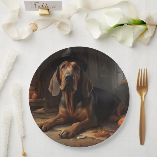 Assiettes En Carton Bloodhound Citrouilles Halloween effrayant (Mariage)