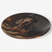 Assiettes En Carton Bloodhound Citrouilles Halloween effrayant (Angle)