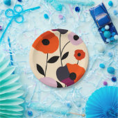 Assiettes En Carton Bloom minimal du pavot (Fête)