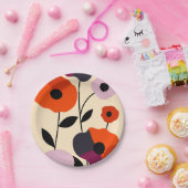 Assiettes En Carton Bloom minimal du pavot (Fête)