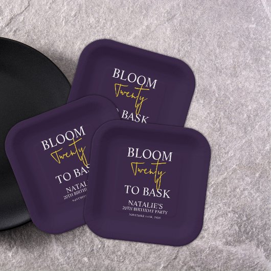 Assiettes En Carton Bloom Vingt à Bask I Violet Adulte Anniversaire Pa
