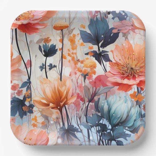 Assiettes en carton Blooming Charm (Recto)