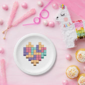 Assiettes En Carton Bloquer le style du coeur du jeu (Fête)