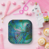 Assiettes En Carton Blue Abalone Motif (Fête)