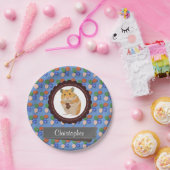 Assiettes En Carton Blue Ajouter Votre Nom Hamster Pâques (Fête)
