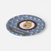 Assiettes En Carton Blue Ajouter Votre Nom Hamster Pâques (Angle)