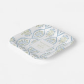 Assiettes En Carton Blue and Green Bespoke Wedding (Angulaire)