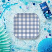 Assiettes En Carton Blue and White Dainty Buffalo Check (Fête)