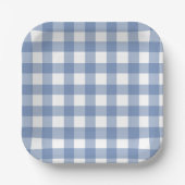 Assiettes En Carton Blue and White Dainty Buffalo Check (Recto)