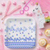 Assiettes En Carton Blue and White floral design, (Fête)