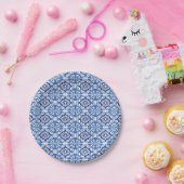 Assiettes En Carton Blue and White Italian tile Plate (Fête)