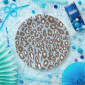 Assiettes En Carton Blue and White Leopard Print (Fête)