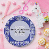 Assiettes En Carton Blue Bandana Design (Fête)