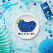 Assiettes En Carton Blue Big Ram Astrologie chinoise Zodiac papier (Fête)