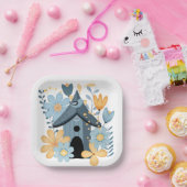 Assiettes En Carton Blue Bird House (Fête)