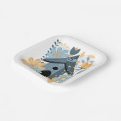 Assiettes En Carton Blue Bird House (Angulaire)