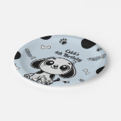 Assiettes En Carton Blue & Black Fish Bones Chien Chien Chien Chien Ch (Angle)