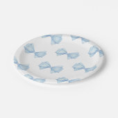 Assiettes En Carton Blue Bow Modern Boy Baby shower (Angle)