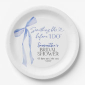 Assiettes En Carton Blue Bow Quelque chose de bleu avant que je fasse  (Devant)