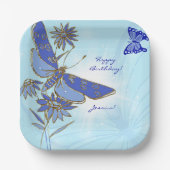 Assiettes En Carton Blue Butterfly (Recto)